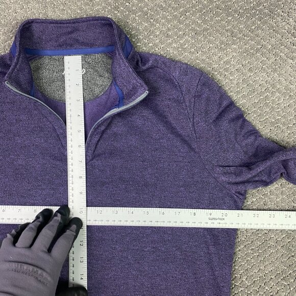 Johnnie-O Reflex 1/4 Zip Sweater Men's Medium Purple Knit Pullover Jumper Golf - Picture 10 of 13